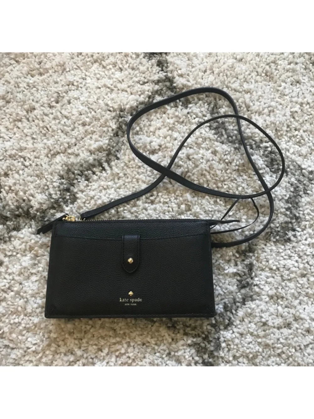 Kate Spade Larchmont Avenue Alegra crossbody bag/clutch in black pebbled leather